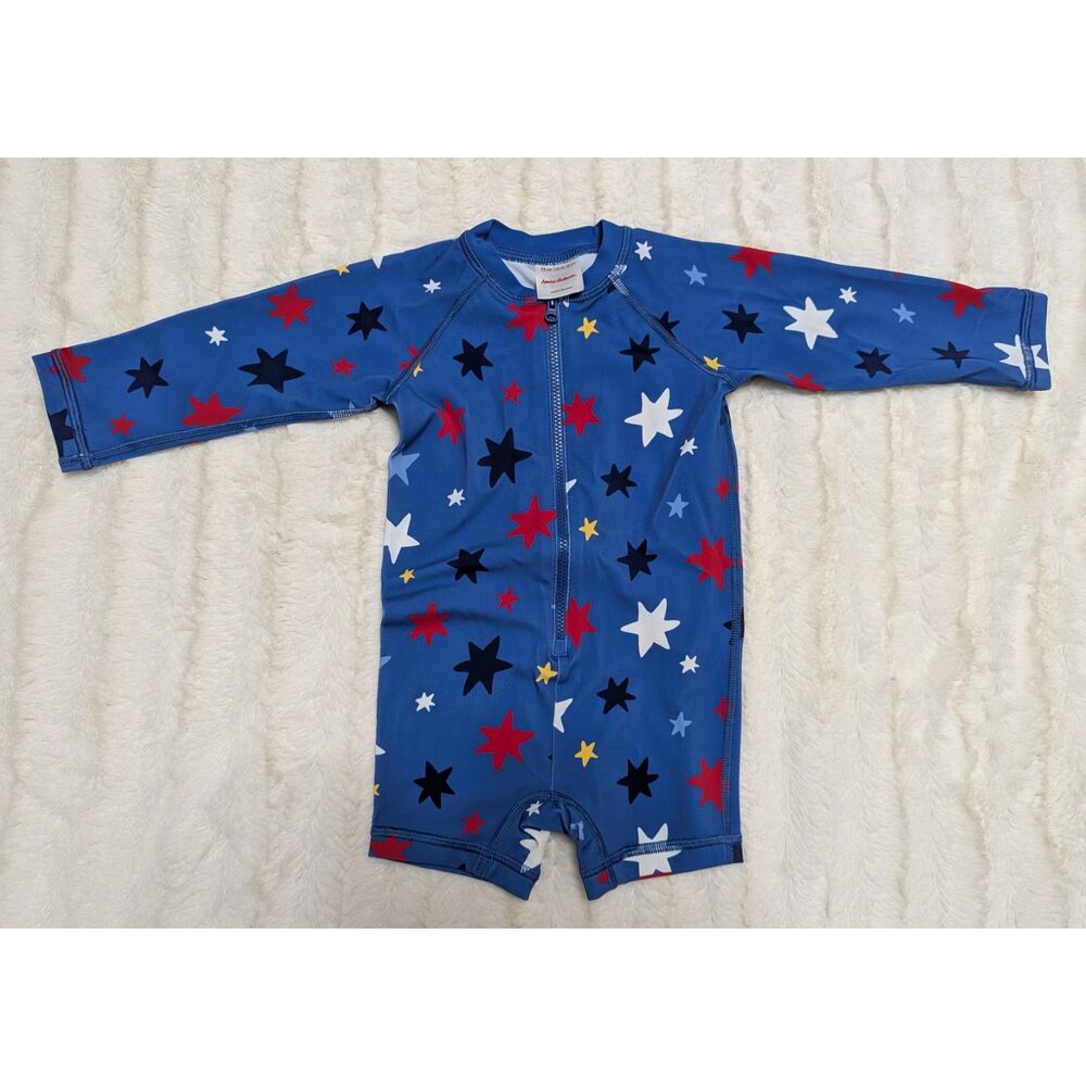 Hanna Andersson Stars Zipper One Piece Swimsuit size 12-18 Months